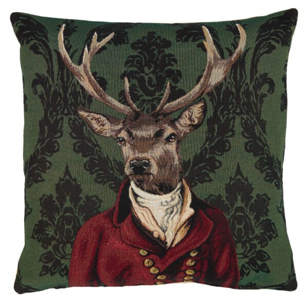 Sir Spencer Stag Tapestry Cushion with filler - 46x46cm (18