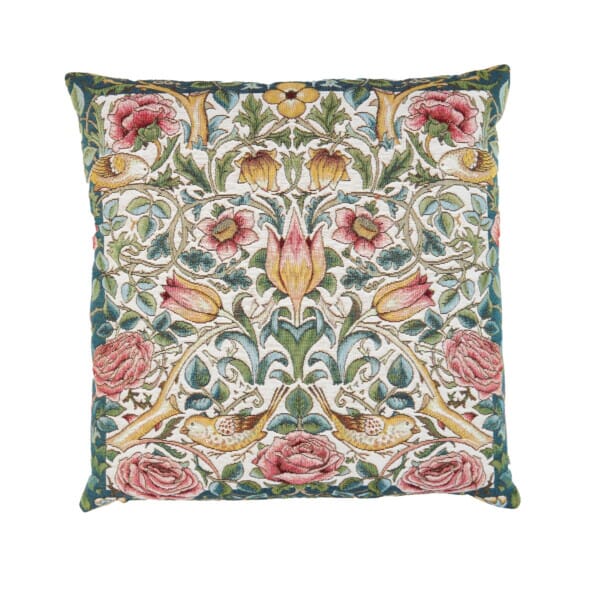 Tulip & Rose Cream Tapestry Cushion - 46 x 46cm