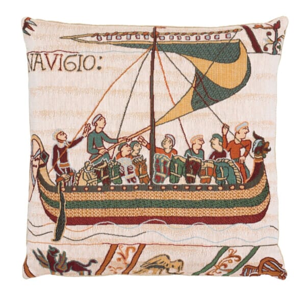 Bayeux Boat Tapestry Cushion - 46 x 46cm