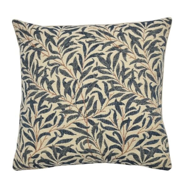 Willow Bough Blue Tapestry Cushion with Feather Filler - 33x33cm (13