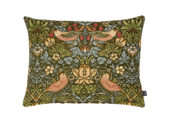 Strawberry Thief Green Tapestry Cushion - 33x46cm (15