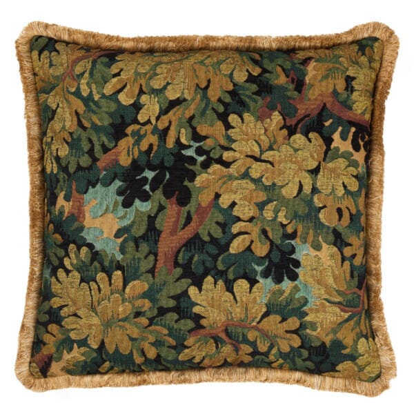 Verdure Royale Cushion with Gold Fringe - 58x58cm (23