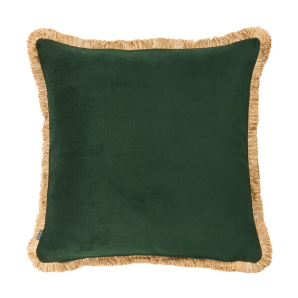 Verdure Royale Cushion with Gold Fringe - 48x48cm (19