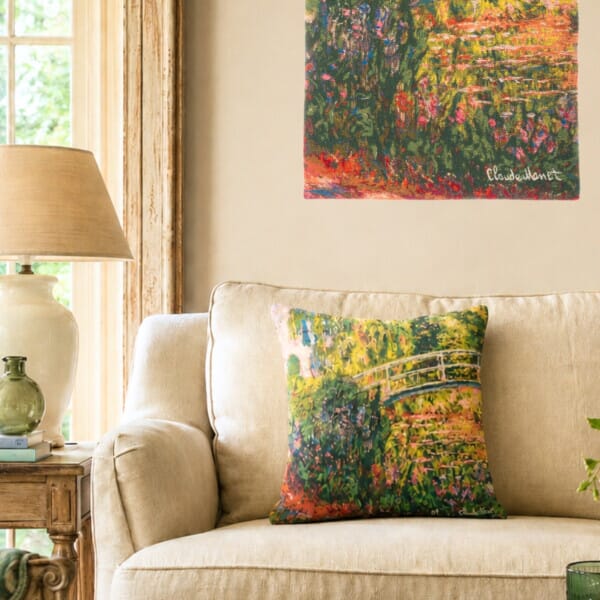 Japanese Bridge by Monet Tapestry Cushion - 46x46cm (18