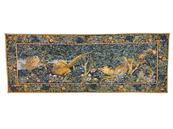 Fox & Pheasants Loom Woven Tapestry - 58 x 134 cm (1'11