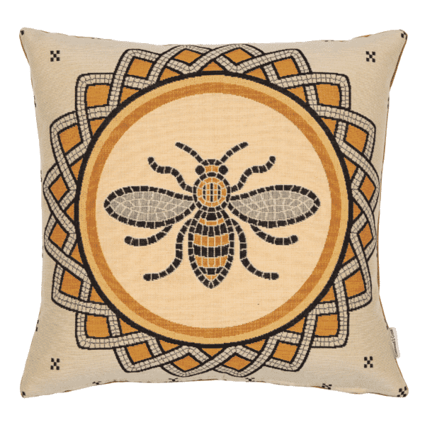 Mosaic Bee Woven Cushion - 42x42cm (17