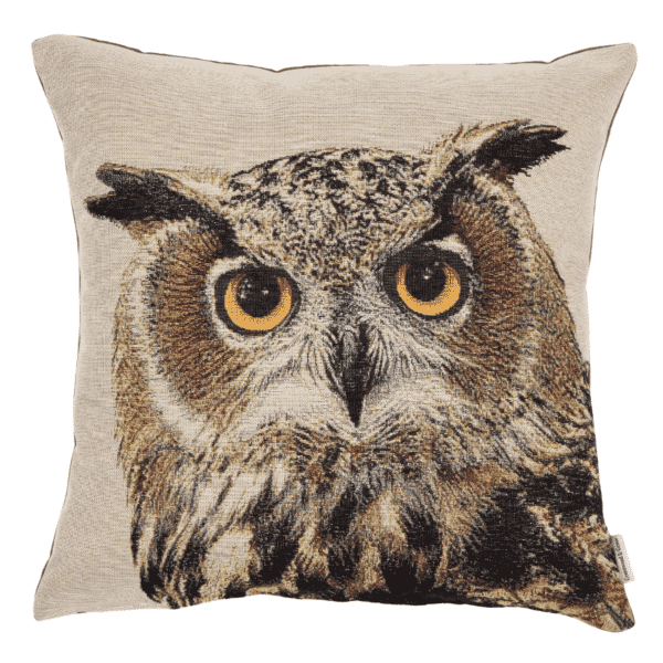Oswald Owl Woven Cushion - 42x42cm (17