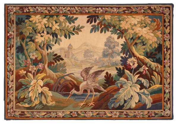 Verdure Aubusson 19th Century Antique Original Tapestry (Mounted on Frame) - 118 x 170 cm (3'10