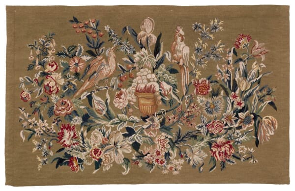 Verdure aux Perroquets Antique Original Needlepoint - 95 x 155 cm (3'2