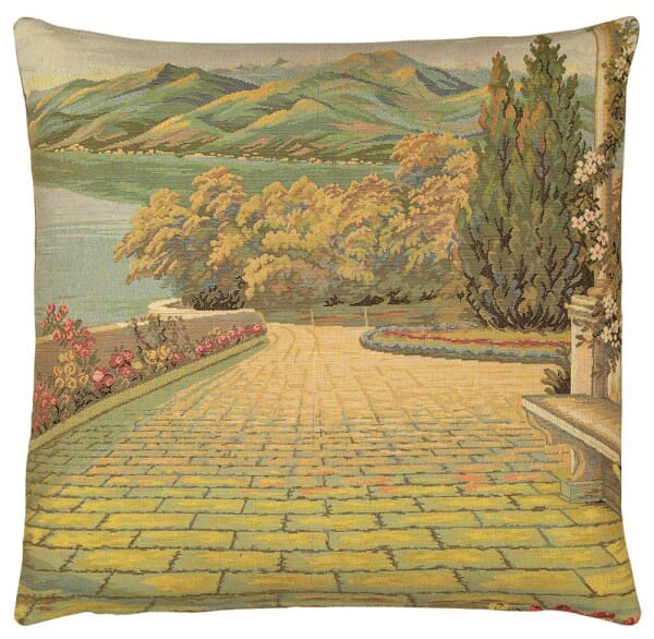 Pair of Terrace & Como Garden Tapestry Cushions with Feather Filler - 46x46cm - Save £20