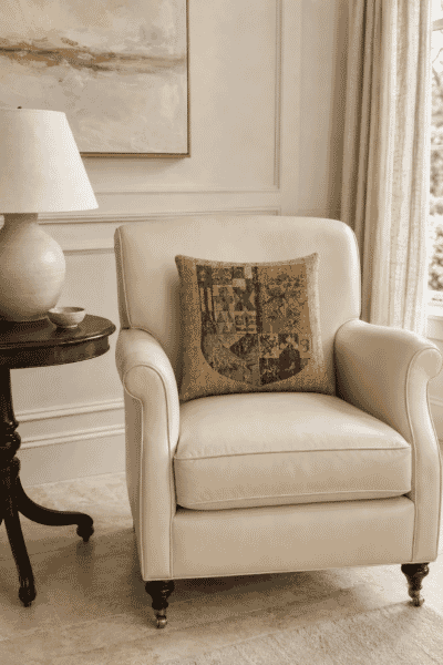 Knight's Shield (chenille) Tapestry Cushion - 46x46cm (18