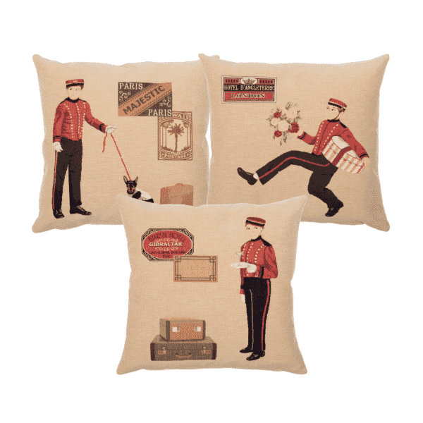 Set of Bellboy Tapestry Cushions with Feather Filler - 46x46cm - Save £60