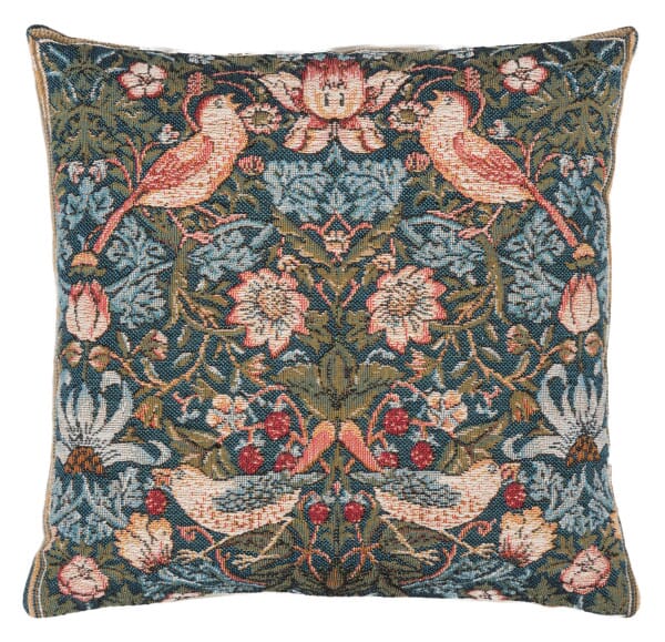 Strawberry Thief Cushion with Feather Filler - 33x33cm (13