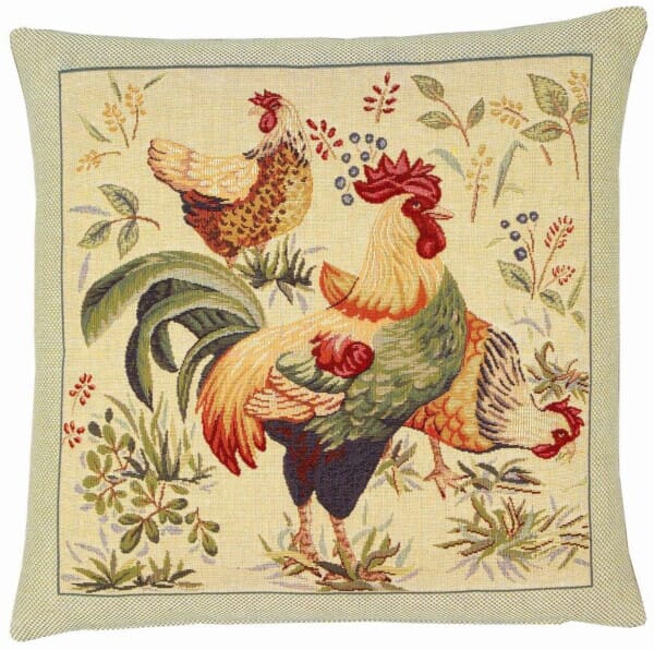 Country Hens I Tapestry Cushion - 46x46cm (18