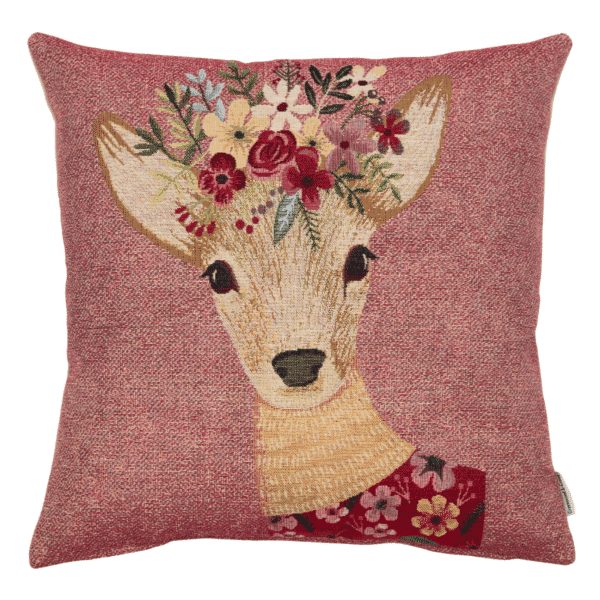 Daisy Deer Woven Cushion - 42x42cm (17