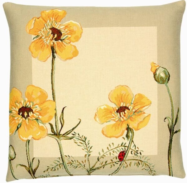 Buttercups Cushion with Feather Filler - 33x33cm (13