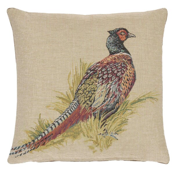 Pheasant Cushion with Feather Filler - 33x33cm (13