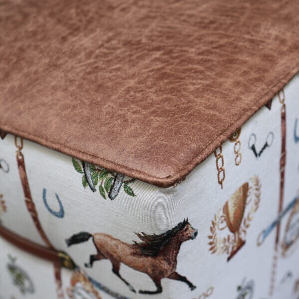 Equestrian Club Upholstered Cube Stool