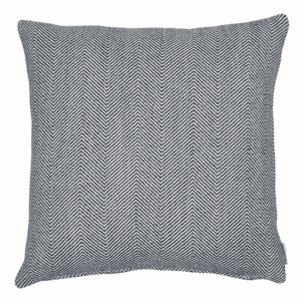 Blue Herringbone Woven Cushion - 42x42cm (17