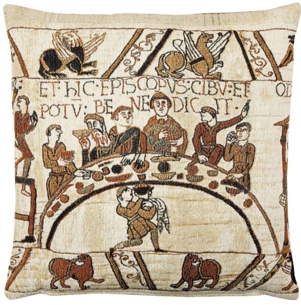 Bayeux-Feast (woollen) Tapestry Cushion - 43x43cm (17