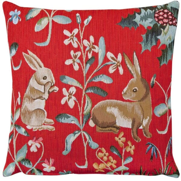 Rabbits Tapestry Cushion - 46x46cm (18
