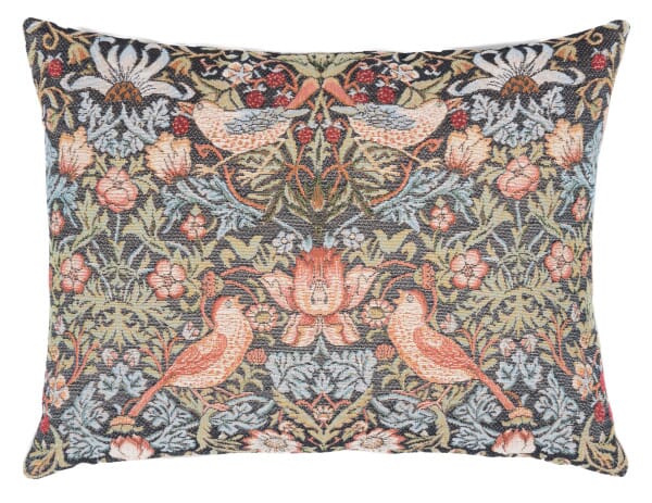 Strawberry Thief Charcoal Cushion with Feather Filler - 33x46cm (13