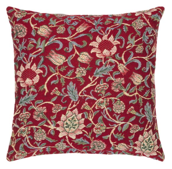 Evenlode Red Cushion with Feather Filler - 33x33cm (13