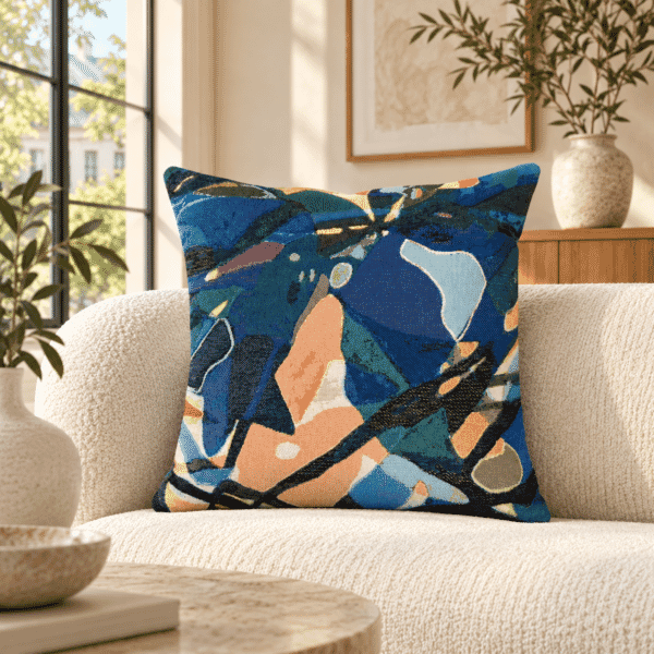 Jardin Bleu I by Galamez Tapestry Cushion - 46x46cm (18