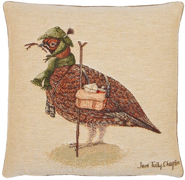 Henry Grouse the Stalker Cushion with Feather Filler - 33x33cm (13