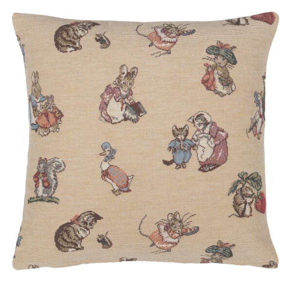 Peter Rabbit & Friends Cushion with Feather Filler - 33x33cm (13
