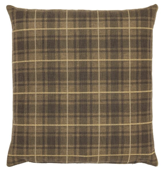 Brown Tartan Tapestry Cushion - 46x46cm (18