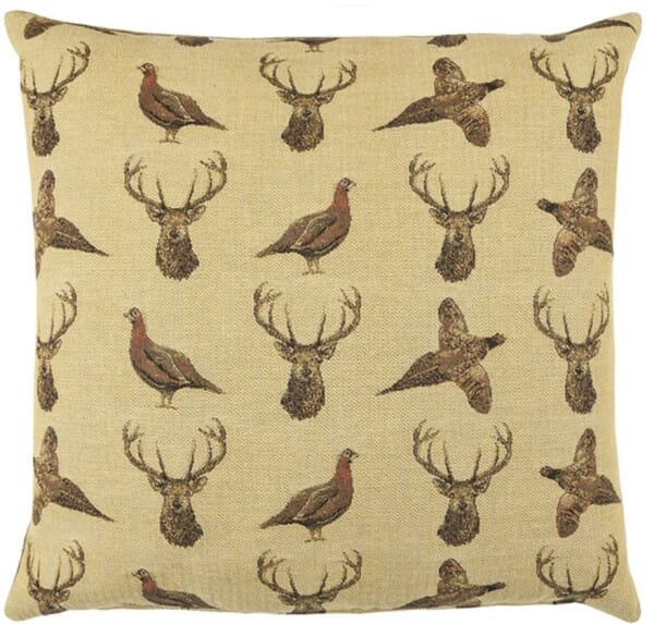 Highland Beige Tapestry Cushion - 46x46cm (18