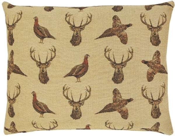 Highland Beige Cushion with Feather Filler - 33x46cm (13