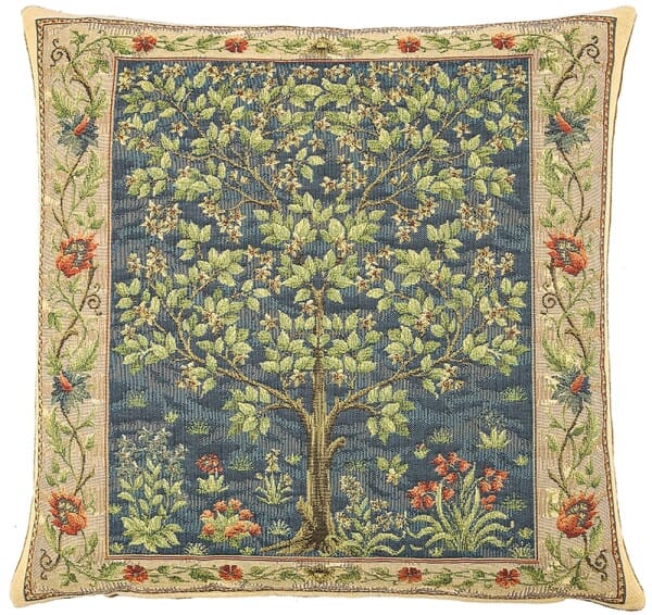 Tree of Life Blue Tapestry Cushion - 46x46cm (18