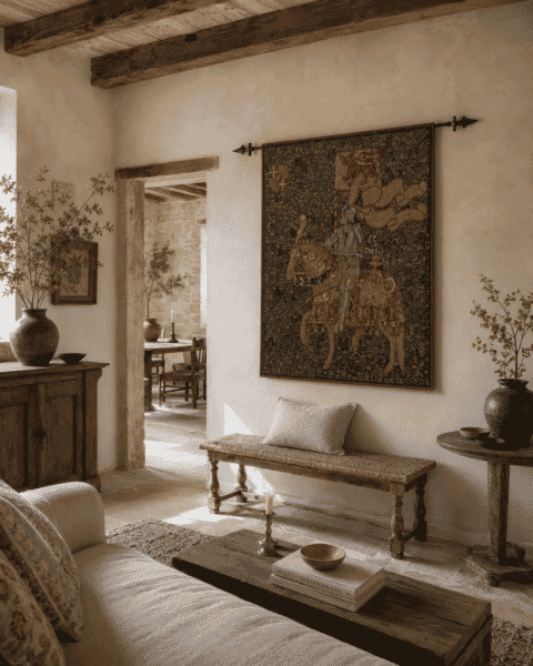 Knight at Montacute Silkscreen Tapestry - 2 Sizes Available