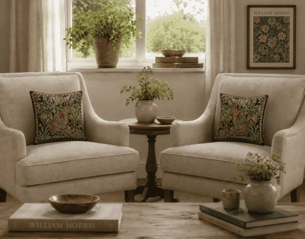 Morris Hare Right Cushion with Feather Filler - 33x33cm (13