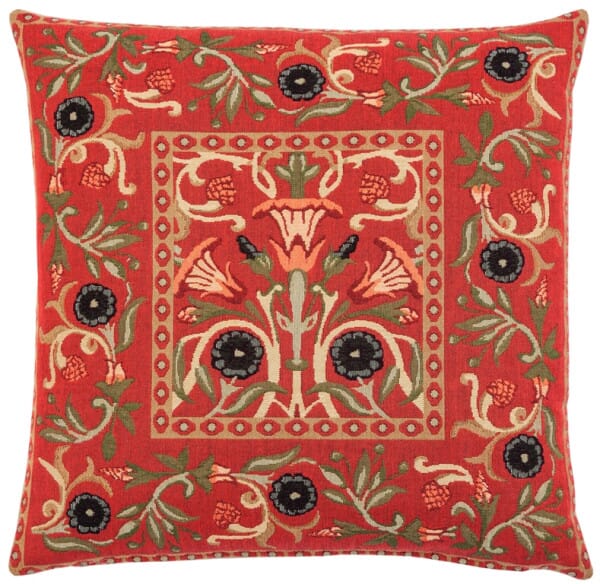 Primrose Red Tapestry Cushion - 46x46cm (18