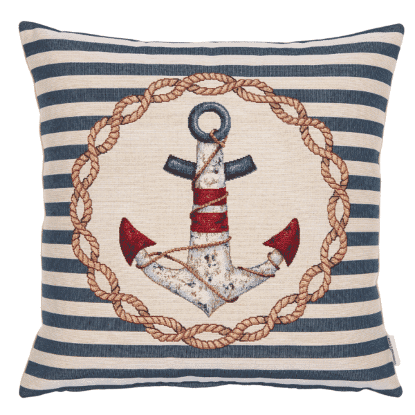 Nautical Anchor Woven Cushion - 42x42cm (17
