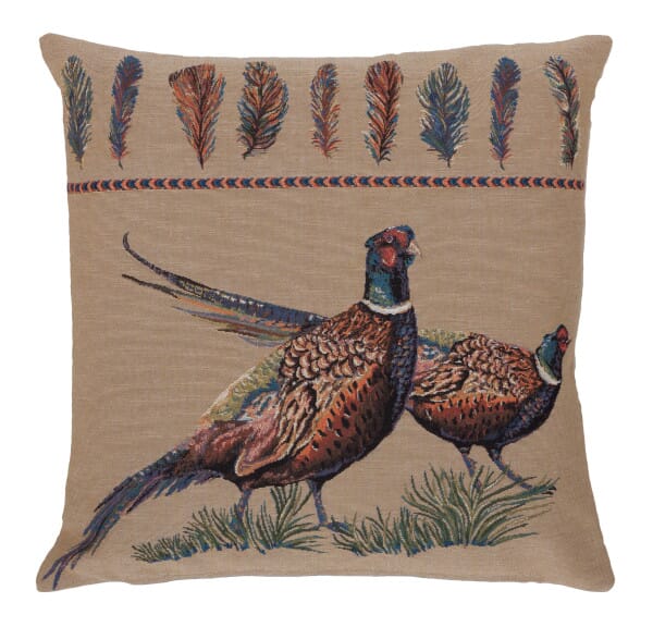 Pair of Pheasants Tapestry Cushion - 46x46cm (18