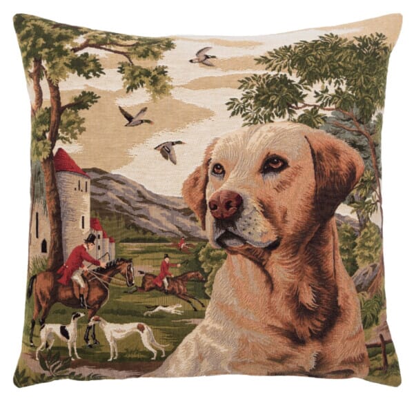 Pair of Beagle & Retriever Tapestry Cushions with Feather Filler - 46x46cm - Save £20