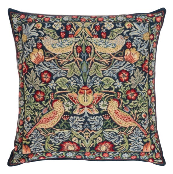 Strawberry Thief Blue Tapestry Cushion - 55 x 55cm