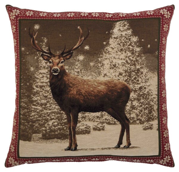 Winter Stag Tapestry Cushion - 46x46cm (18