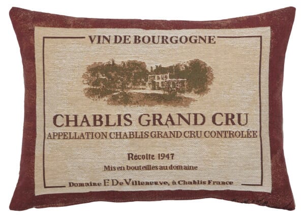 Chablis Grand Cru Cushion with Feather Filler - 33x46cm (13