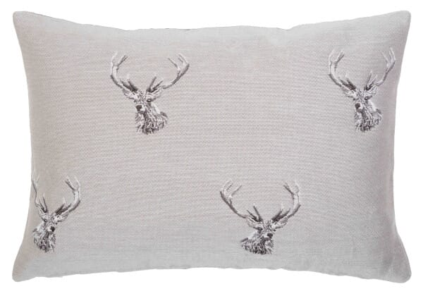Highland Stags Country Linen Tapestry Cushion - 33x46cm (13