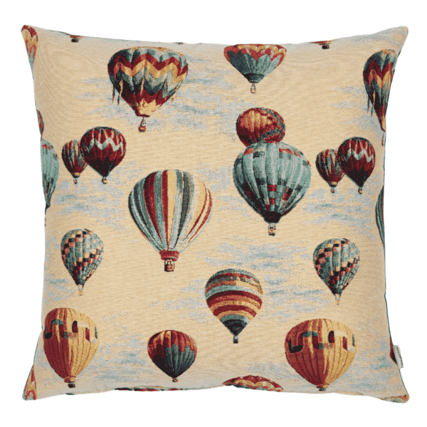 Hot Air Balloons Woven Cushion with Fibre Filler - 55x55cm (22