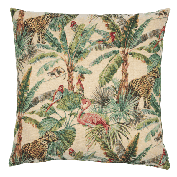 Tropical Jungle Woven Cushion with Fibre Filler - 55x55cm (22