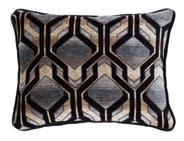 Art Deco Large Oblong Cushion with Feather Filler - 33x46cm (13