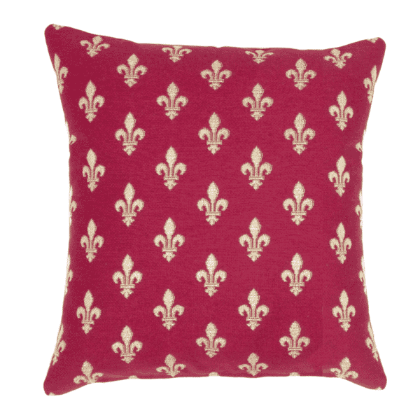 Red Fleur de Lys Tapestry Cushion - 46x46cm (18
