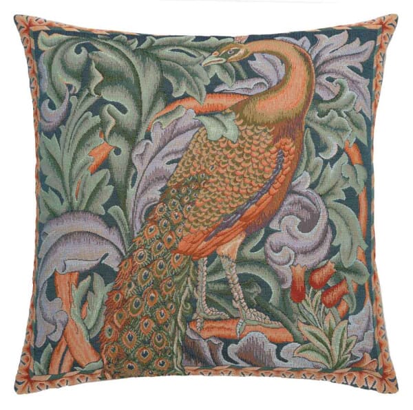 Morris Peacock Left Regular Cushion with filler - 46x46cm (18
