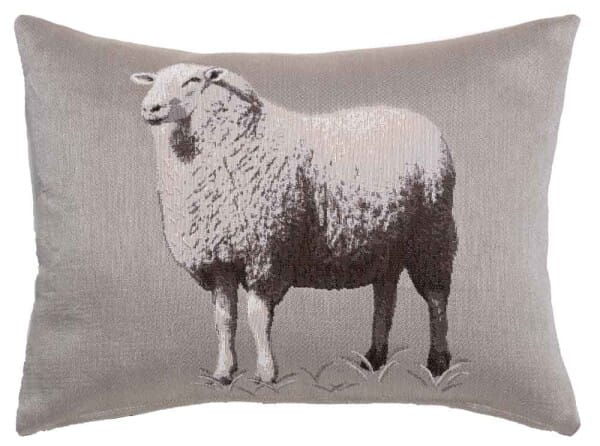 Sheep Country Linen Tapestry Cushion - 33x46cm (13